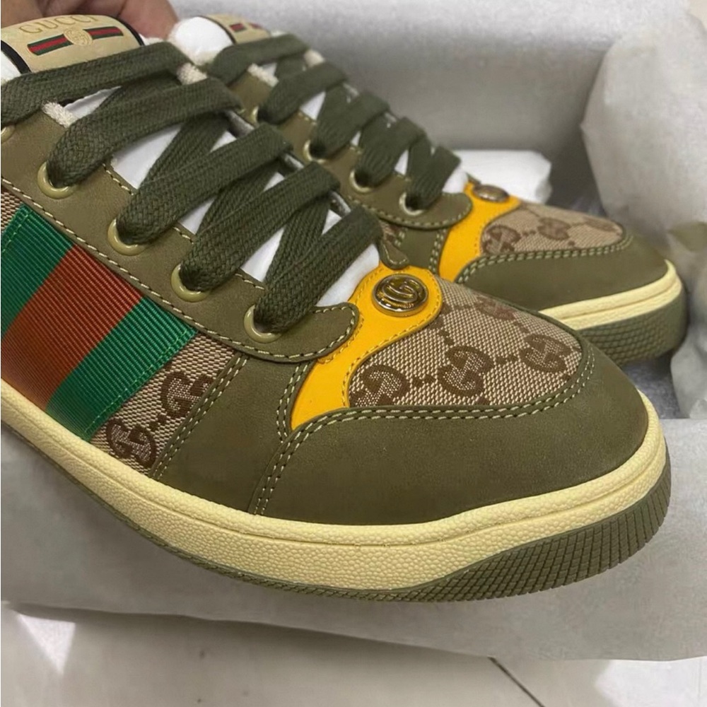 Gucci Olive and Mustard Sneakers - Picture 3 of 8